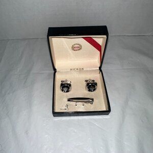 Hickok Mens Cufflink & Tie Clip Set In Original Box